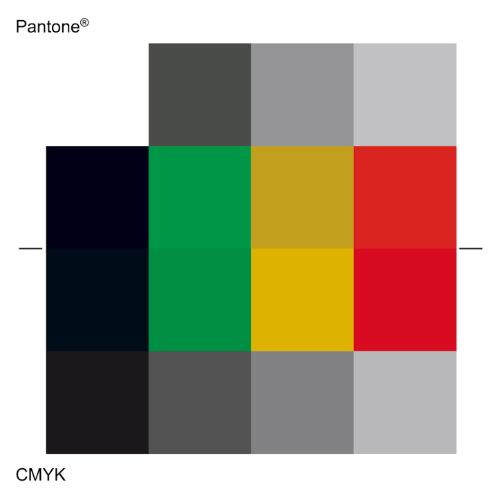 Wizualizacja kolorów PTTK Pantone oraz CMYK